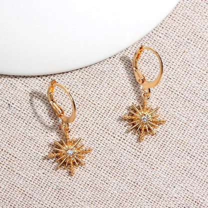 2025 Flatfoosie New Tiny Hoop Earrings For Women Gold Color Cartilage Hoop Earrings Jewelry Heart Cross Star Triangle Charm Earrings