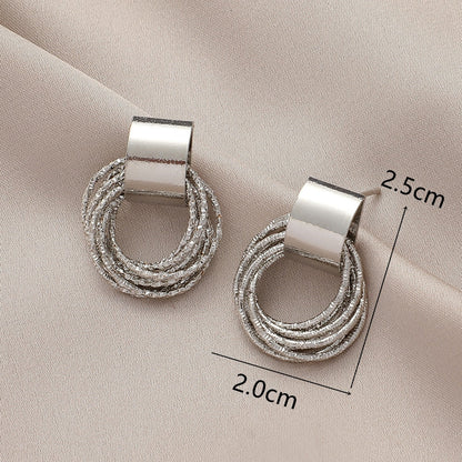 2025 Vintage Metallic Gold Color Multiple Small Round Stud Earrings Women Korean Jewelry Fashion Wedding Party Earrings Jewelry Gifts
