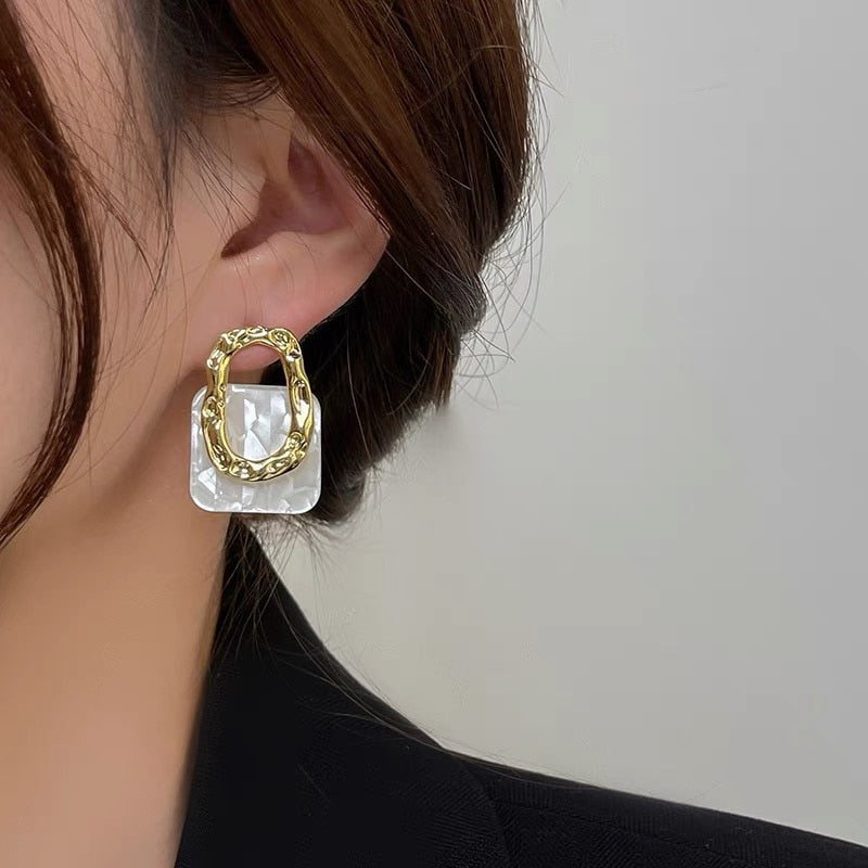 2025 Trend Simulation Pearl Long Earrings Female Moon Star Flower Rhinestone Wedding Pendant Earrings Fashion Korean Jewelry Earrings