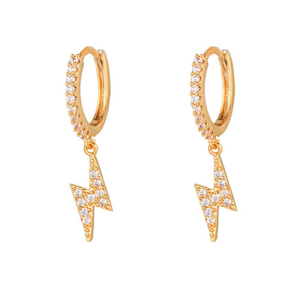 2025 New Design Stainless Steel Cubic Zirconia Chain Hoop Earring For Women Star Moon Pendant Cartilage Earring Piercing Jewelry
