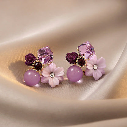 2025 Trend Simulation Pearl Long Earrings Female Moon Star Flower Rhinestone Wedding Pendant Earrings Fashion Korean Jewelry Earrings